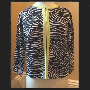 KINROSS Cashmere (Zebra Pattern) Cardigan, Sz S